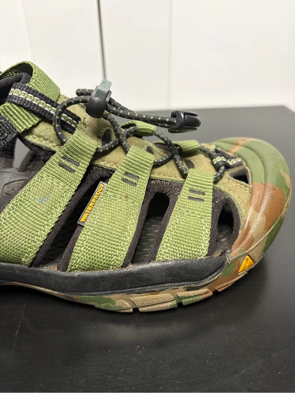 Keen Big Kids' Newport H2 Hiking Sandal in Camouflage & Olive Green - Size 4